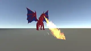 My first Animation unity : Dragon breathing fire