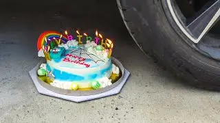 EXPERIMENT CAR vs BIRTHDAY CAKE! Crushing Crunchy & Soft Things by Car!