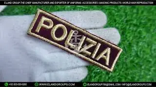 SCRITTA POLIZIA CREMISI PLASTIFICATA, Custom Police Patches,