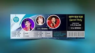 Party Event Ticket Design - Photoshop CC Tutorial