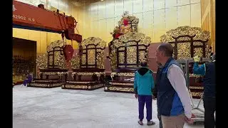 「台中代天五王府 囝仔公」正在直播！恭迎聖駕 迎接八尊王爺母娘 原木神尊回到本府 第二天吊置作業｜1150131