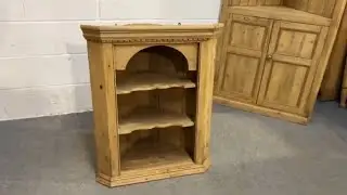 Small Wall Hanging Victorian Pine Corner Cupboard (D6105A) @PinefindersCoUk