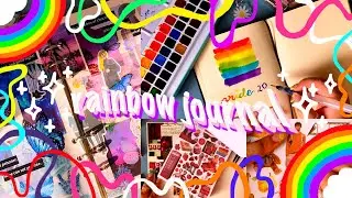 🌈 pride rainbow journal with me 🌈 in my six ring binder 🌷 asmr ✨ colourful journal ideas ✨