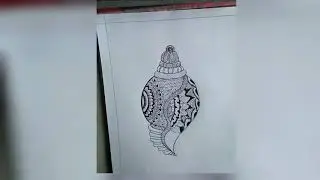 Hindu Shankh, Seashell drawing | Timelapse
