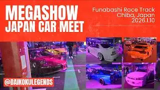 MEGASHOW Car Meet at Funabashi Race Track Tokyo Japan Uncut 4K | Lots of #GTR #Skyline #NSX #RX7