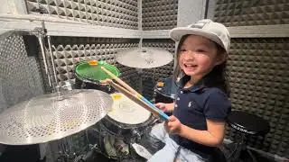Sasha's Drum Jam: Peppa Pig Theme Song (3.5 Years Old)