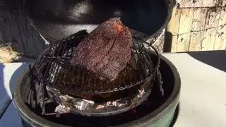 Ceramic Grill Store - Cooking Brisket on XL Adjustable Rig Set Up