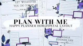 PLAN WITH ME 📒 | HAPPY PLANNER HORIZONTAL LAYOUT | PURPLE FLORALS | JAN 29 - FEB 4