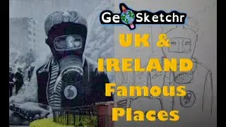 Geosketchr 6 - Drawing and Exploring UK and Ireland famous places.
