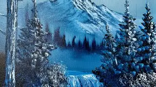 Mountain Waterfall Tutorial #LIVEArt #OilPainting #FreeTutorial #PaintWithJosh #BobRoss