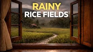 8 Hours Gentle Rain Over Rice Fields Outside the Window 🌧️ Deep Sleep ASMR | No Talking
