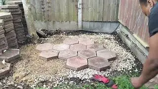 DIY Hexagon Patio Under a Magnolia Tree | Easy Garden Seating Area Makeover