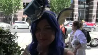 SacAnime 2014   Blue Hair girl with pitchfork