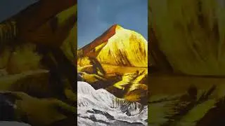 #Hand-painted oil paintings of golden peaks. #dafen #oilpainting #handmade #custom