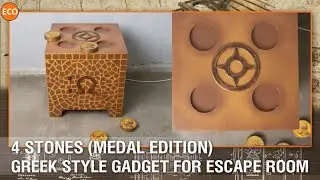 4 stones (medal edition). Greek style gadget for Escape room.