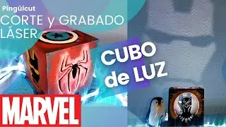 Hacer l&aacute;mpara MDF en cubo de Black Panther - Marvel | Ideas corte y grabado l&aacute;ser | Pinguicut