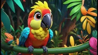 Little Parrot Learns to Talk | Fun Talking Bird Song for Kids | Nursery Rhymes and Educational