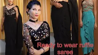 Ready to wear ruffle saree cutting and stitching tutorials Malayalam