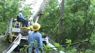 Tracked Digger Derrick Setting Pole - by UTV