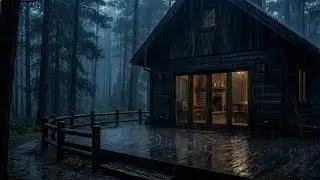 Forest Cabin Rain Sounds at Night  Relaxing Ambience for Deep Sleep