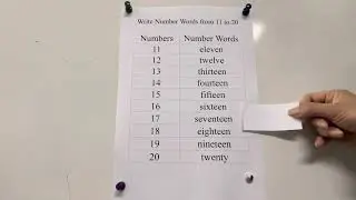 Write Number Words from 11 to 20