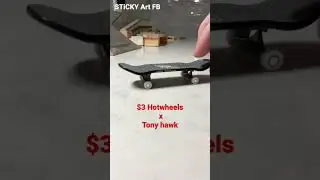 $100 Pro Setup Vs $3 Tony Hawk X Hotwheels #fingerboard #slomo #fypシ #shorts