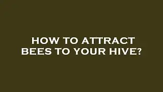 How to attract bees to your hive?