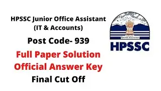 HPSSC JOA IT 2022 post code 939 Question Paper full solution//Official answer key//JOA IT cut off