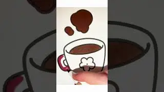 Simple Coffee Coloring #asmr#calm#coloring#color#simple#art#coffee#morning#asmrsounds#kids#fun#yep