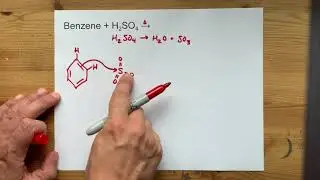 Benzene + H2SO4 = ??? (Sulfonation)