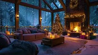 Peaceful Snowy Cabin with Warm Fireplace Ambience for Calm Nights and Deep Restful Sleep