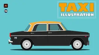 How to illustrate taxi in adobe illustrator.  #graphics #automobile #tutorials #design #illustration