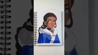 ASMR Drawing Katara from Avatar using Ohuhu marker pads #ohuhumarkers #asmrart