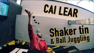 Multi-prop juggling (Bar flair, poi, tins, balls) with Cai Lear
