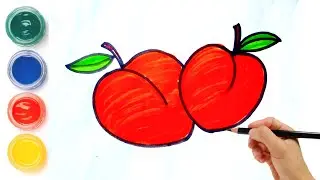 Easy Peach Drawing🍑 | Kids drawing step by step / Easy Fruit drawing