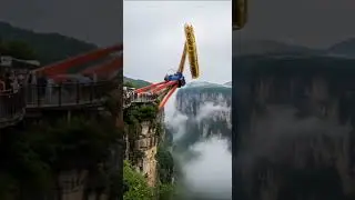 The Giant Frisbee ride suddenly tilted and fell.