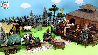 Fun Animal Care Center Christmas with Safari Animal Figurines