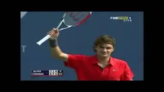 Federer vs Alves | US OPEN 2008 (R2) | Court Level & Slow Motion