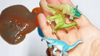 Dinosaurs 🦕 slime playing l Asmr video l Unboxing colorful slime. Unpacking ASMR Dinosaurs 🦕 😋