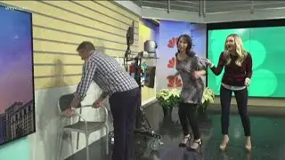 The Chair Challenge gets tried out by Jay Crawford, Betsy Kling and Stephanie Haney