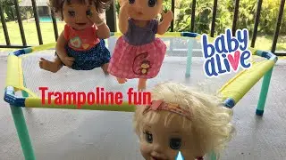BABY ALIVE New trampoline! Danielle gets hurt!?