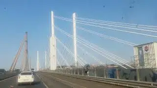 Fahrt über die  Rheinbrücke Neuenkamp A 40  Juni 23