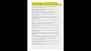 Alabama Boating Test Prep 2023 60 Questions With Correct Answers Latest 2023 Rated A+