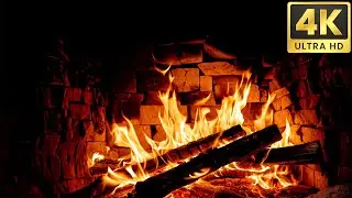 🔥 Serene 4K Fireplace with Crackling Fire Sounds for Stress Relief, Relaxation, and Sleep