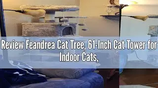 Review Feandrea Cat Tree, 61-Inch Cat Tower for Indoor Cats, Plush Multi-Level Cat Condo with 5 Scra