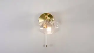 Nulla Bathroom Wall Light Product Video: Brushed Brass Finish, Glass Detail, IP44 - Lamp Genius