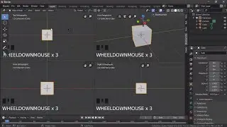 Shortcut to split one screen into four in Blender 2.8 || Blender Tutorial