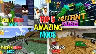 Top 5 amazing mods for minecraft pe 1 19+ || Minecraft mods that will blow your mind