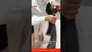 LONG hair ✂️ transformation in one moment #skills #crafts