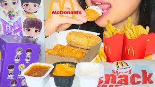 Trying McDonald's BTS TinyTan Collab | Chicken Nuggets | Snack Wrap | Fries | No Talking | ASMR